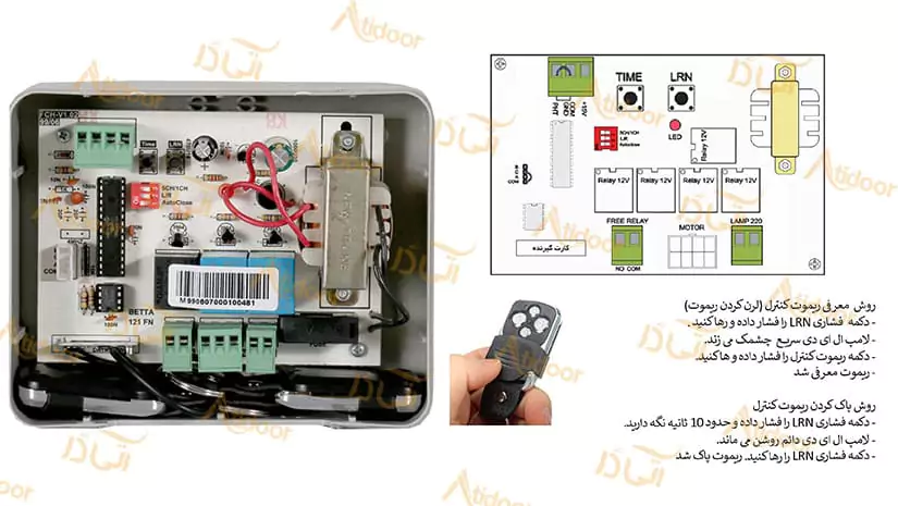 ست کردن ریموت کرکره برقی