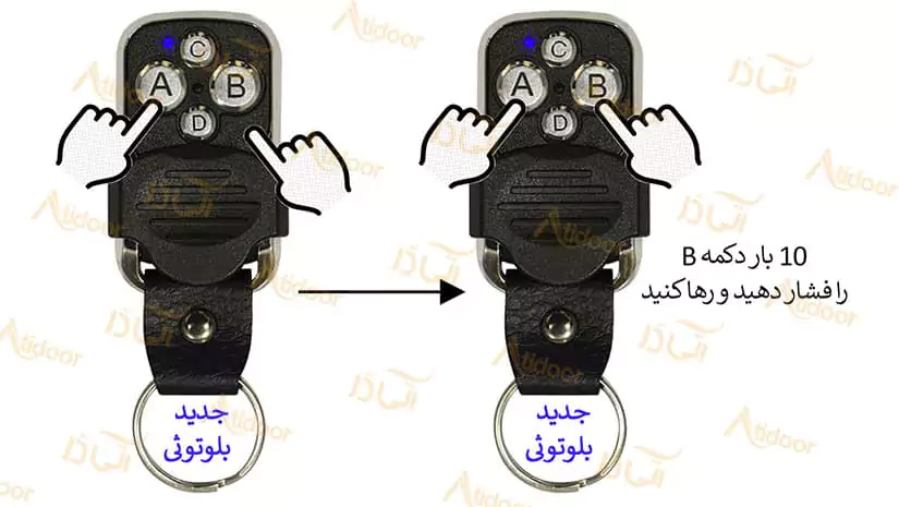 کپی ریموت درب پارکینگ و ست کردن دو ریموت کرکره برقی 4 نحوه ست کردن خام کردن ریموت