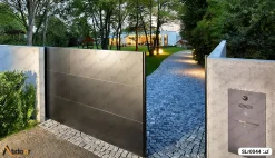 درب حیاط ساده 12 درب ریلی آهنی slr0044