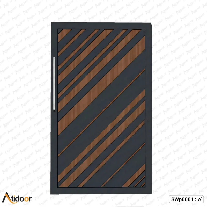 درب ریلی (تلفیق چوب و فلز) کد SWr0001 10 درب ورودی به ساختمان یا حیاط SWp0002