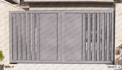 درب پارکینگ دو لنگه فلزی کد SWr0010