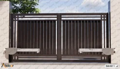 درب پارکینگ دو لنگه فلزی کد SWr0011 7 درب پارکینگ دو لنگه فلزی کد SWr0011-3