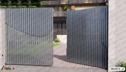 درب پارکینگ دو لنگه فلزی کد SWr0016 6 درب پارکینگ دو لنگه فلزی کد SWr0016-2