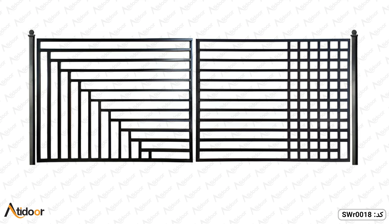 درب پارکینگ دو لنگه فلزی کد SWr0018 3 درب پارکینگ دو لنگه فلزی کد SWr0018