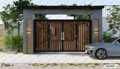 درب پارکینگ دو لنگه فلزی کد SWr0025