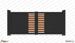 درب پارکینگ دو لنگه فلزی کد SWr0029
