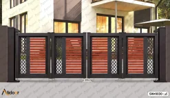 درب پارکینگ دو لنگه فلزی کد SWr0030