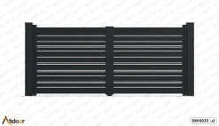 درب حیاط ساده 17 درب پارکینگ دو لنگه فلزی کد SWr0033