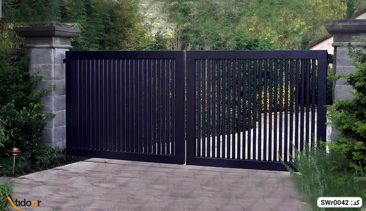 درب پارکینگ دو لنگه فلزی کد SWr0042 3 درب پارکینگ دو لنگه فلزی کد SWr0042