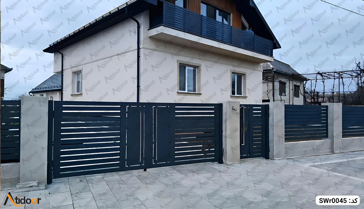 درب پارکینگ دو لنگه فلزی کد SWr0045 3 درب پارکینگ دو لنگه فلزی کد SWr0045