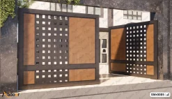 درب پارکینگ دو لنگه فلزی کد SWr0005 6 درب پارکینگ دو لنگه فلزی کد -2SWr0005