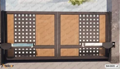 درب پارکینگ دو لنگه فلزی کد SWr0005 7 درب پارکینگ دو لنگه فلزی کد SWr0005-3