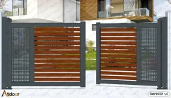 درب پارکینگ دو لنگه فلزی کد SWr0022