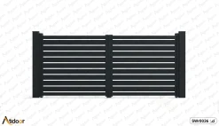 درب حیاط ساده 7 درب پارکینگ دو لنگه فلزی کد SWr0036