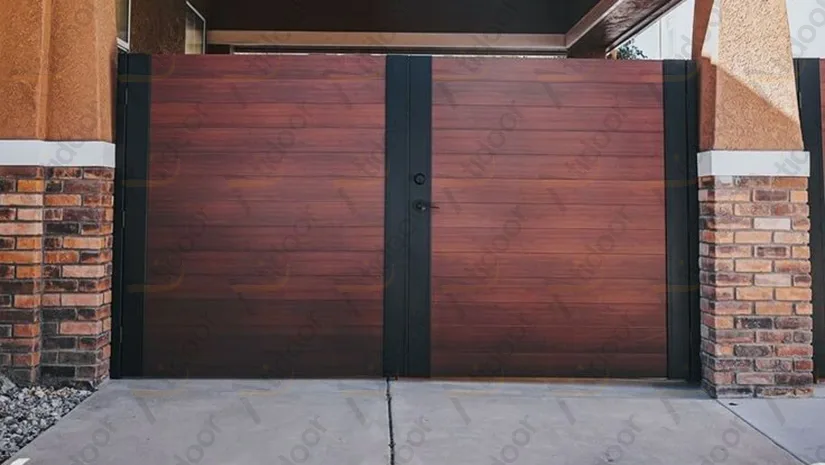 درب پارکینگ چوب فلز